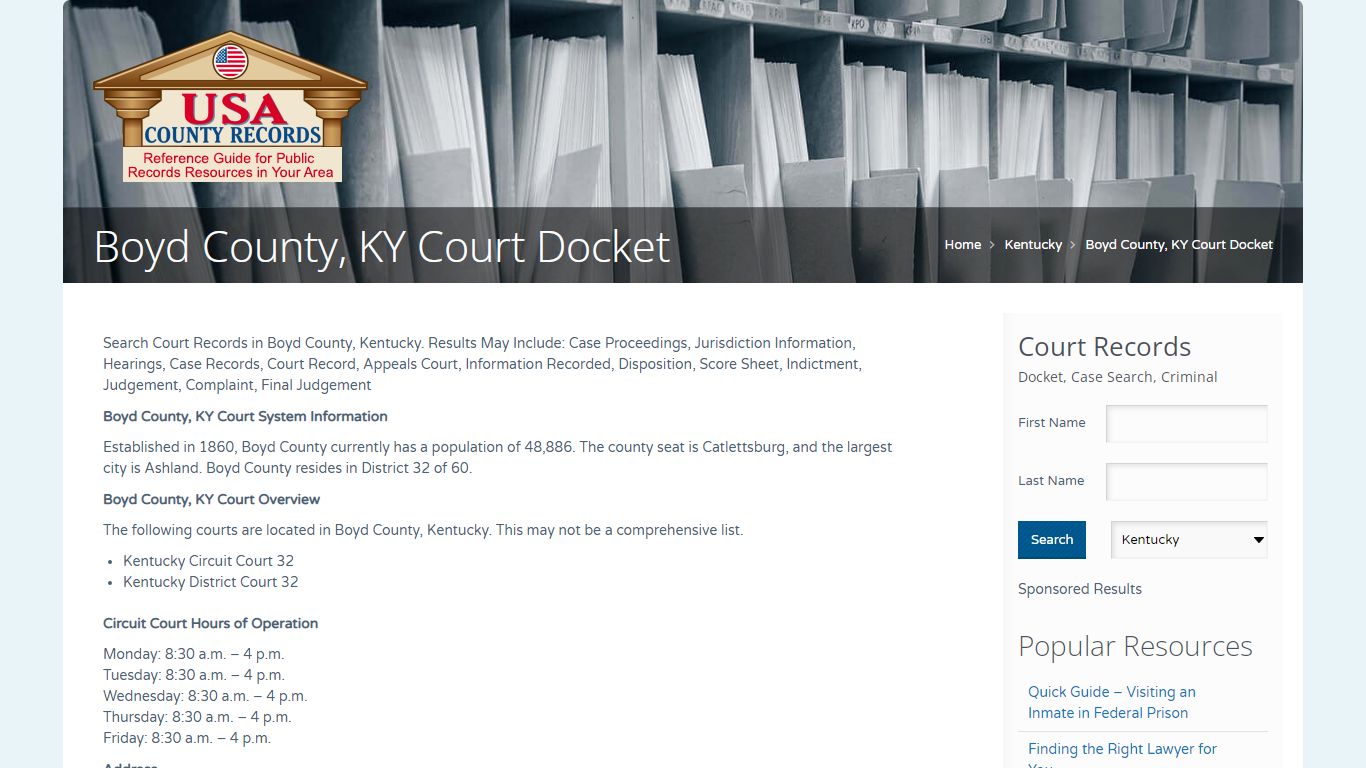 Boyd County, KY Court Docket | Name Search